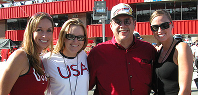 J.B. with Olympians.