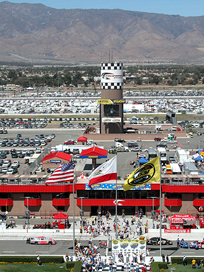 Wide shot of Flags.