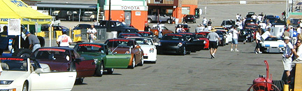 Wide shot of Willow Springs paddock.