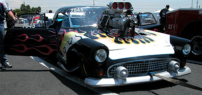 Flamed racing  '57 T-bird.