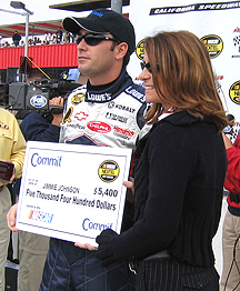 Jimmie Johnson gets the  cash.