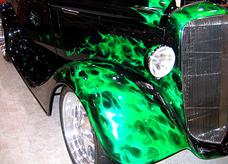 Green flames.