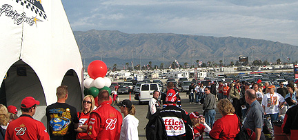 Wide shot outside Party Zone.