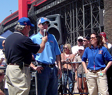 J.B. interviewing Kyle Busch.