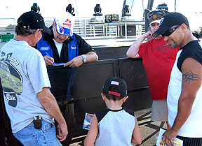 J.B. signing and talking.