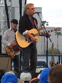 Kevin Costner on stage.