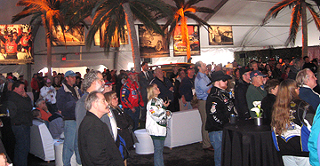 Crowd in Party Zone tent.