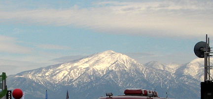 Snow-capped peaks.