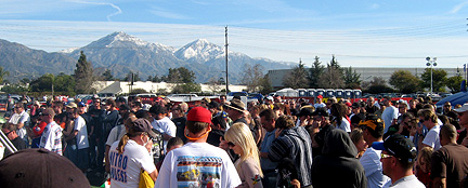 Wide shot of mountains, midway.