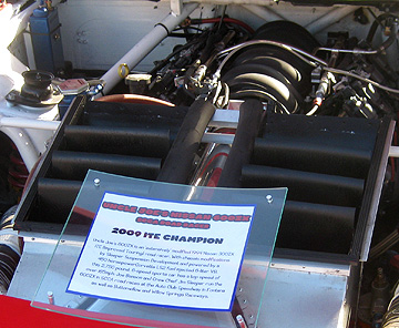 ITE Champion sign in Z's engine compartment.