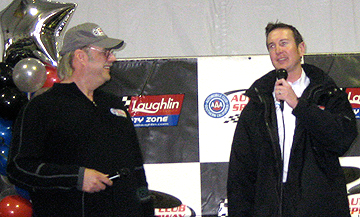 On stage with Kurt Busch.