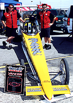 Dragster on display.