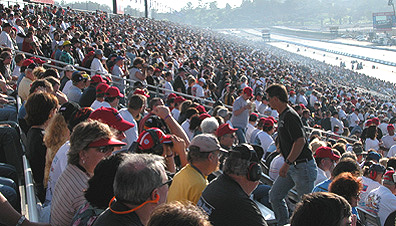 record crowd in grandstands