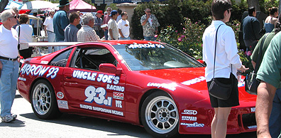 Unc's 300ZX on display in front of the stage.