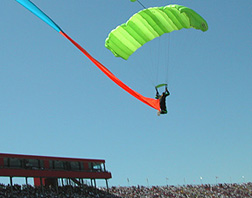 Green skydiver.