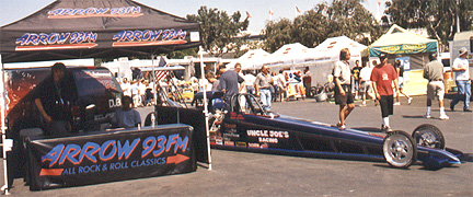 Arrow booth and Scott's dragster